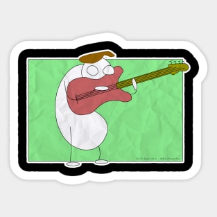 Bass Player Playing & Aiming High Sticker